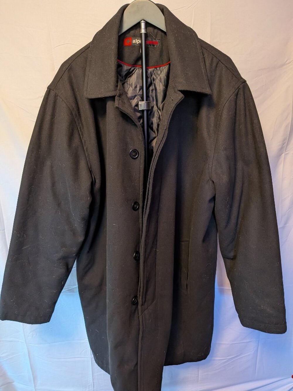 Men's Alpine Swiss Long Pea Coat - XL